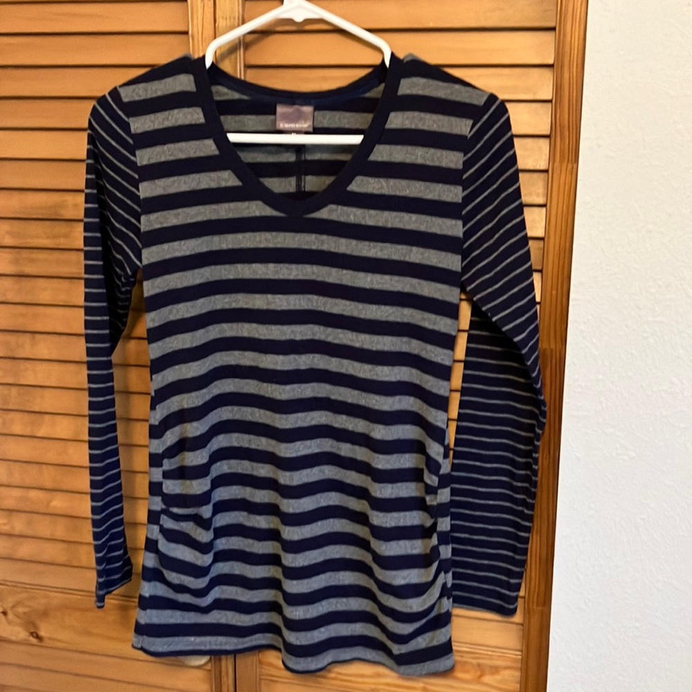 Motherhood maternity striped long sleeve shirt